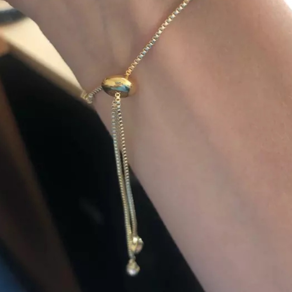 Gold Multicolor Cross Adjustable Tennis Bracelet - Picture 3 of 3
